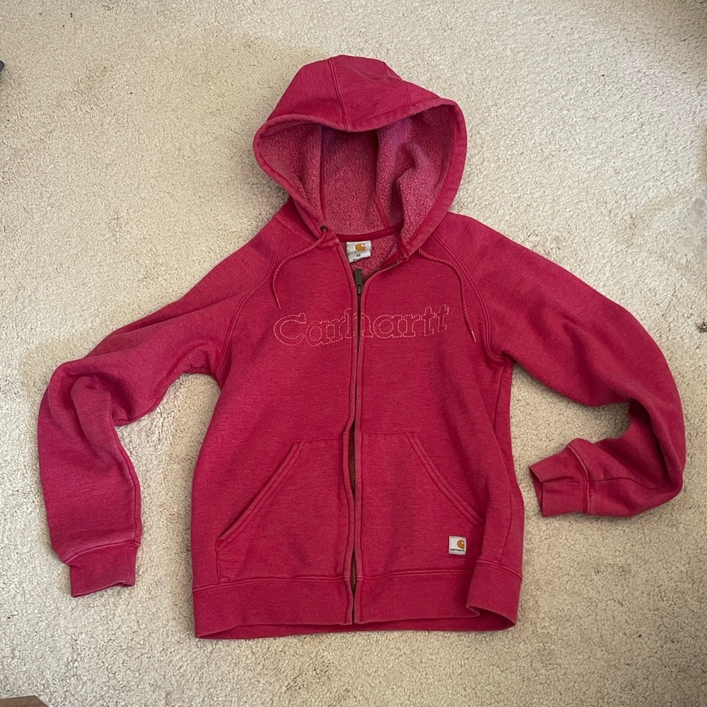 Carhartt Pink Zip Front Hoodie & Sweatshirt Bundle.
